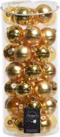 Tube 49x gouden glazen kerstballen 6 cm - glans en mat - Kerstboomversiering goud