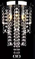 Plafondlamp met kristallen kralen (wit / metaal)