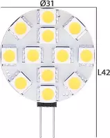 G4/GU4 LED lamp 12-24V 2,4W SMD 2900K dimbaar