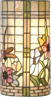 Clayre & Eef Tiffany  Cilinder - Wandlamp - Ø 18 cm - Multicolor