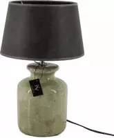 Aardewerk lampenvoet groen - tafellamp stenen green - olijfkleurige bureaulamp exclusief kap