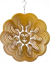 Spin Art Windspinner Zon - 15cm rond - goudkleurig