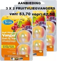 Dr. Clean - anti-fruitvliegjes 3x2 stuks  - fruitvliegvanger / fruitvliegval / fruitvliegjes vanger / fruitvliegjes val/fruitvliegjes/fruitvliegje/fruitvliegjes bestrijden/fruitvli