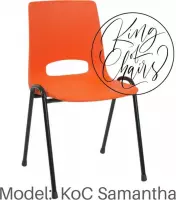 KoC Samantha oranje met zwart onderstel Kantinestoel stapelstoel kuipstoel vergaderstoel tuinstoel kantine stoel stapel stoel stoel kantinestoelen stapelstoelen kuipstoelen arenast