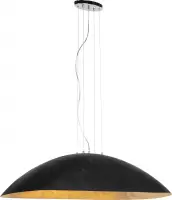 QAZQA magna xingjin - Moderne Hanglamp met kap voor boven de eettafel | in eetkamer - 3 lichts - L 1150 mm - Zwart -  Woonkamer