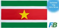 F4B Surinaamse Vlag | 150x90 cm | Suriname Vlag | 100% Polyester | Messing Ogen | Weerbestendig