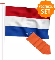 NR 105+54: Nederlandse vlag - vlag Nederland 200x300cm + oranje wimpel 350cm (Actieset voor masten van 7 (8) meter hoog). Premium kwaliteit!