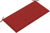 vidaXL Tuinbank met rood kussen 112 cm massief teakhout