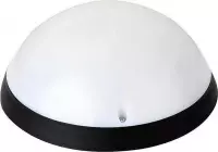 LED Plafondlamp - Opbouw Rond 12W - Waterdicht IP54 - Helder/Koud Wit 6400K - Mat Zwart Kunststof