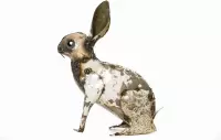 METAL LARGE WHITE RABBIT