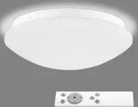 Navaris LED plafondlamp - Dimbaar - Ronde lamp voor aan het plafond - Met afstandsbediening - Plafonniere met sterren - 12W - Ø 26 cm