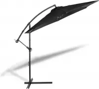 909 Outdoor - Hangende parasol - Zwart - met Hoes - met Zwengelgreep en Kantelfunctie - ⌀ 3 x 2.5 m
