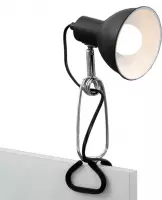 Briloner Leuchten - FIX, klemlamp, E14 max. 8W, incl. aan- en uitschakelaar, Kabel 140cm, zwart
