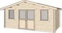 Blokhut Hoek van Holland Wanddikte 40 mm 550 cm x 350 cm Volautomatisch gespoten