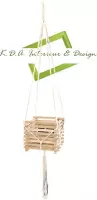 K.D.A. Interieur & Design Plantenhanger Macramé met houten bakje