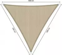 Shadow Comfort® Gelijkzijdige driehoek schaduwdoek - UV Bestendig - Zonnedoek - 500 x 500 x 500 CM - Neutral Sand