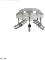 Cato plafondlamp (5 spots + indirecte licht) Aluminium (Dimbaar)