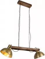 QAZQA mangoes - Industriele Hanglamp eettafel - 2 lichts - L 82 cm - Brons - Industrieel -  Woonkamer | Slaapkamer | Keuken