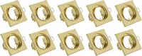 Spot Armatuur 10 Pack - Trinon - GU10 Fitting - Inbouw Vierkant - Mat Goud Aluminium - Kantelbaar 80mm