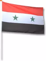 Vlag Syrie | Revolutie | 150X225 cm | Polyester | Kwaliteits mastvlag | Syrische vlag met 3 sterren