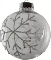 Dickensville Kerstbal Sneeuwvlok 10 Cm Transparant/zilver