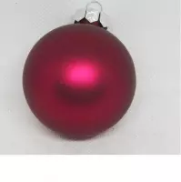 Kerstbal, glas, 9 stuks, donker rood, mat, Ø 5 cm