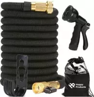 Happy Products Flexibele tuinslang XL - 5 tot 15 meter - Groen - Met multifunctionele sproeikop - verjaardagscadeau - sinterklaas cadeautjes