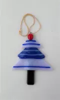 Jewels Delight Kerstboom Stripe Kerstversiering Decoratie Glas Fusing Boomhanger