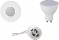 LED Spot Set - Igna - GU10 Fitting - Waterdicht IP65 - Inbouw Rond - Mat Wit - 8W - Helder/Koud Wit 6400K - Ø82mm