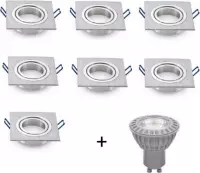 LED inbouwspot - GU10  dimbaar | Zilver (set van 8 stuks)