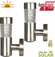 Luxform Wandlamp Tacoma Solar 15,3 X 20,3 Cm Rvs Zilver 2 Stuks