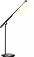 LED Tafellamp - Igna Libo - 8W - USB Oplaadfunctie - Aanpasbare Kleur - Dimbaar - Rechthoek - Mat Zwart - Aluminium