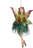 Viv! Home Luxuries Kerstornament - Elf ballerina met tule rok - groen - 14cm