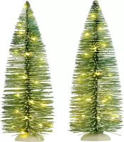 Luville - Frosted tree 2 pieces warm white lights h22.5cm