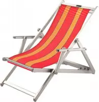 Tuinstoel Bibione rood met oranje banen (Anthias)