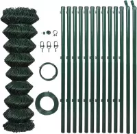 Gaashek met palen 1,25x25 m gegalvaniseerd staal groen