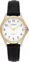 Olympic OL72DSL045B Baltimore Horloge - Leer - Zwart - 29mm