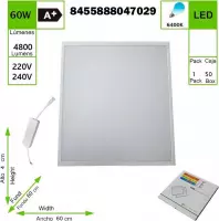 60x60cm vierkant LED-paneel, met aluminium frame inbouw vierkant  60W 6400K