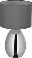 Relaxdays nachtlamp touch dimbaar - tafellamp E14 fitting - moderne schemerlamp - zilver