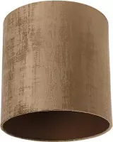 QAZQA transparant-cilinder-velours - Klassieke Lampenkap - Ø 25 cm - Bruin -