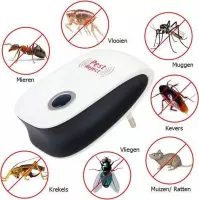 PestReject  6  Stuks-OngedierteBestrijding-Muizen&RattenVerjager-Vliegen&MuggenVerjager-InsectenBestrijding-UltrasoonDiervriendelijk-BestrijdingOngedierte
