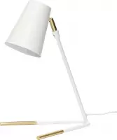 HÜBSCH INTERIOR - Mat witte verstelbare tafellamp, messing voetjes - 29x25xh44cm