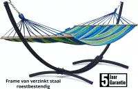 Familie hangmat met SPREIDSTOK en standaard - VERZINKT MASSIEF METALEN frame - weerbestendig- Tytan Premium