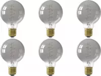 CALEX - LED Lamp 6 Pack - Globe - Filament G80 - E27 Fitting - Dimbaar - 4W - Warm Wit 2100K - Grijs