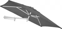 Easysol Rechthoekige Muurparasol - 200 x 140 cm - Parasol voor Muur of Wand - Grijs