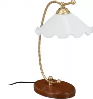 Relaxdays Tafellamp vintage - bureaulamp - kantelbaar - E27 - houten voet - nachtlamp