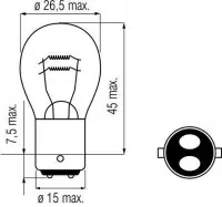 Lamp 6V-21/5W BAY15D p/st