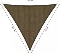 Shadow Comfort® Gelijkzijdige driehoek schaduwdoek - UV Bestendig - Zonnedoek - 500 x 500 x 500 CM - Japans Brown