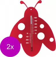 Nature Muurthermometer - Lieveheersbeestje - Thermometer - 2 x Rood