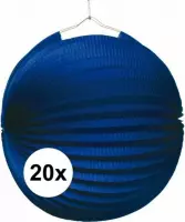 20x Lampionnen blauw 22 cm